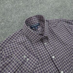 Mizzen Main‎ Shirt Mens Extra Large Purple Gingham Trim Leeward Performance Prep